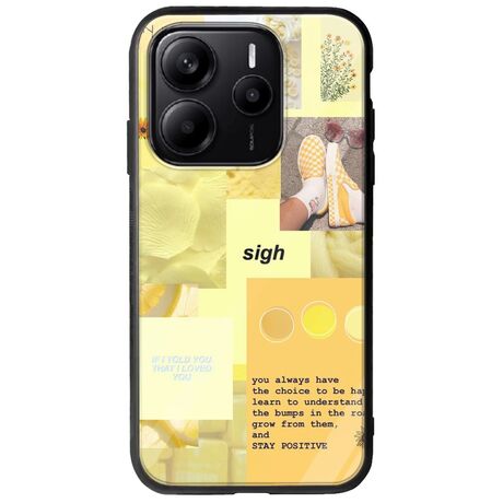 Aesthetic Yellow Xiaomi Redmi Note 14 5G Groove TPU (Tempered Glass και TPU)