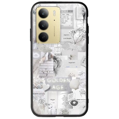 Aesthetic White Realme C75 4G Groove TPU (Tempered Glass και TPU)