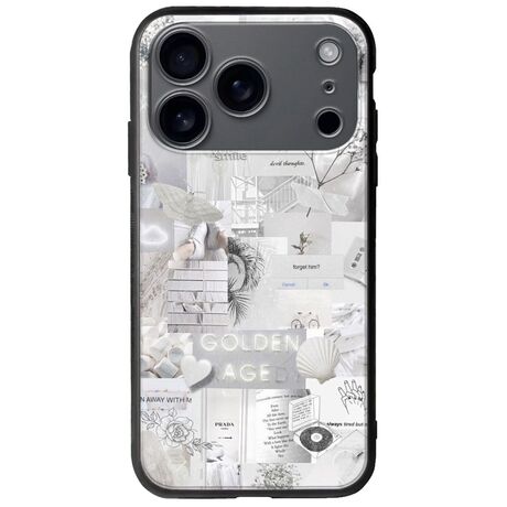 Aesthetic White iPhone 17 Pro Groove TPU (Tempered Glass και TPU)