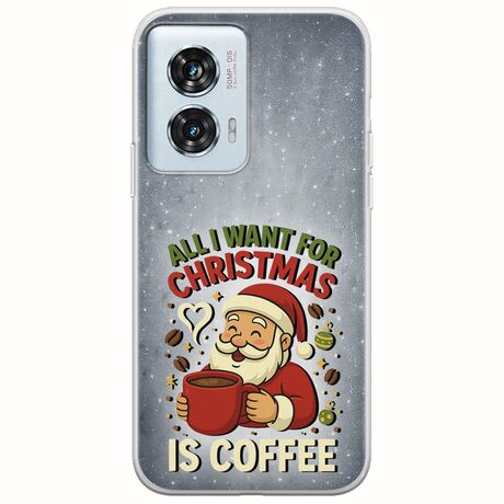 All I Want For Christmas Is - Coffee Motorola Edge 50 Fusion 5G Flexible TPU (Διάφανη Σιλικόνη)