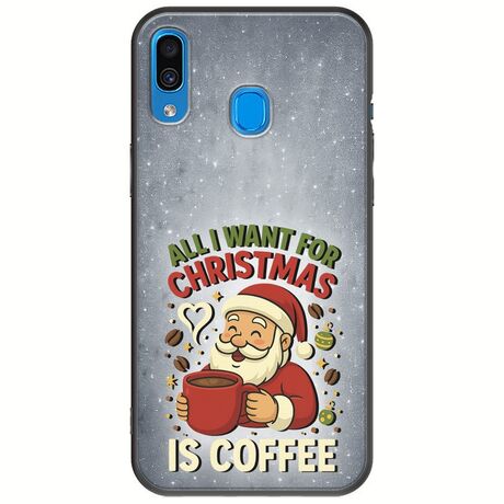 All I Want For Christmas Is - Coffee Samsung Galaxy A20e Black TPU (Μαύρη Σιλικόνη)