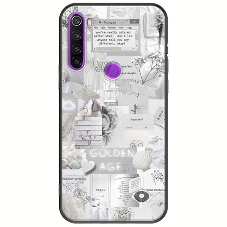 Aesthetic White Xiaomi Redmi Note 8 Black TPU (Μαύρη Σιλικόνη)