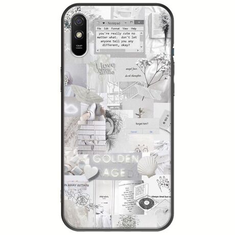 Aesthetic White Xiaomi Redmi 9A Black TPU (Μαύρη Σιλικόνη)