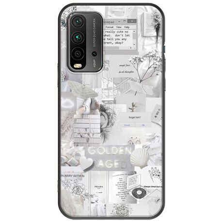 Aesthetic White Xiaomi Redmi 9T Black TPU (Μαύρη Σιλικόνη)
