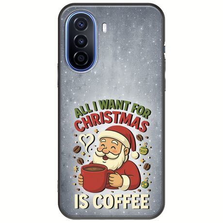 All I Want For Christmas Is - Coffee Huawei Nova Y70 Black TPU (Μαύρη Σιλικόνη)