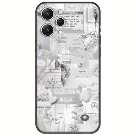 Aesthetic White Xiaomi Redmi 12 Black TPU (Μαύρη Σιλικόνη)