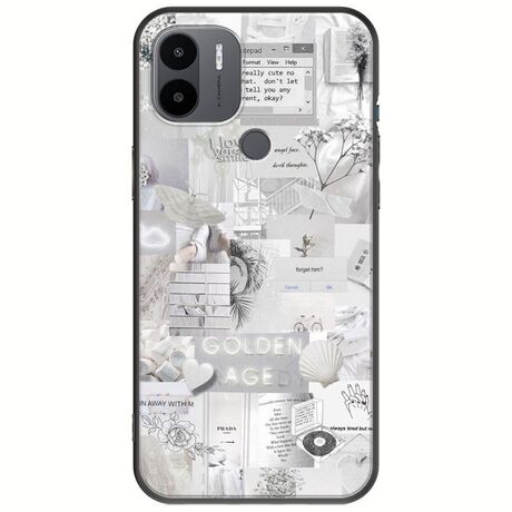 Aesthetic White Xiaomi Redmi A1 Plus Black TPU (Μαύρη Σιλικόνη)