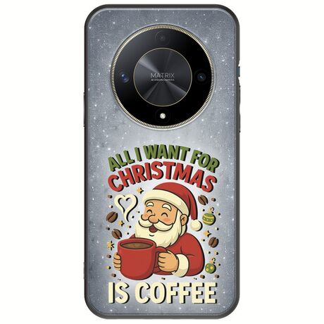All I Want For Christmas Is - Coffee Honor Magic 6 Lite 5G Black TPU (Μαύρη Σιλικόνη)