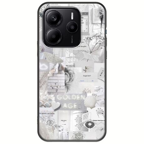 Aesthetic White Xiaomi Redmi Note 14 5G Black TPU (Μαύρη Σιλικόνη)