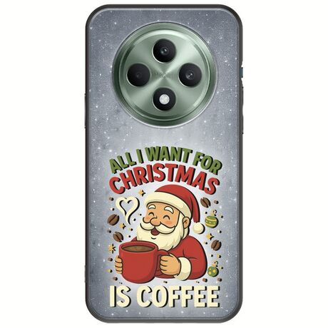 All I Want For Christmas Is - Coffee Oppo Reno 12 FS 5G  Black TPU (Μαύρη Σιλικόνη)