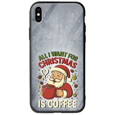 All I Want For Christmas Is - Coffee iPhone X / XS Groove TPU (Tempered Glass και TPU)