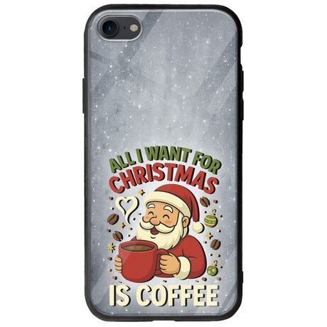 All I Want For Christmas Is - Coffee iPhone 8 Groove TPU (Tempered Glass και TPU)