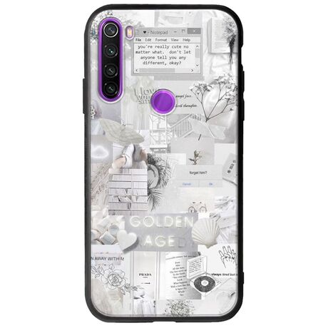 Aesthetic White Xiaomi Redmi Note 8 Groove TPU (Tempered Glass και TPU)