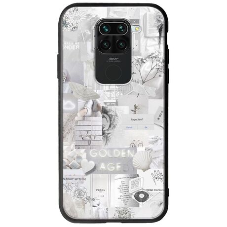Aesthetic White Xiaomi Redmi Note 9 Groove TPU (Tempered Glass και TPU)