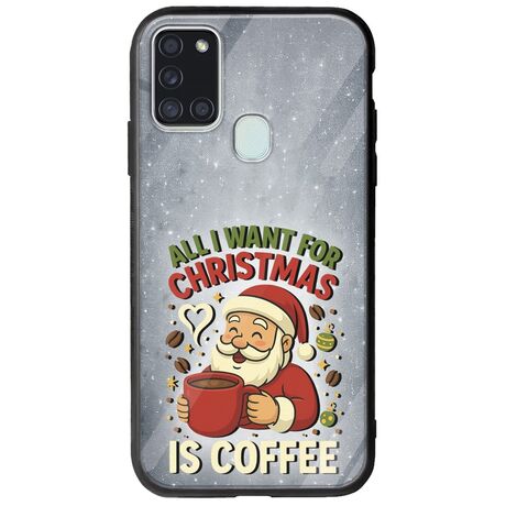 All I Want For Christmas Is - Coffee Samsung Galaxy A21s Groove TPU (Tempered Glass και TPU)