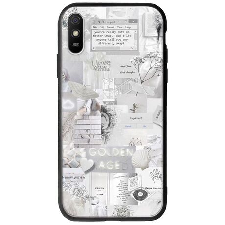 Aesthetic White Xiaomi Redmi 9A Groove TPU (Tempered Glass και TPU)