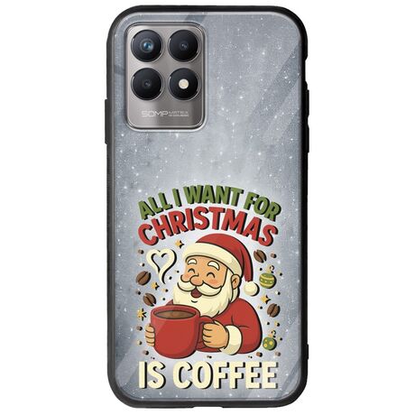 All I Want For Christmas Is - Coffee Realme 8i Groove TPU (Tempered Glass και TPU)