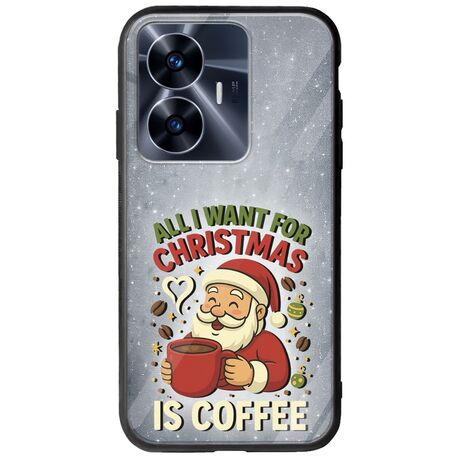 All I Want For Christmas Is - Coffee Realme C55 Groove TPU (Tempered Glass και TPU)