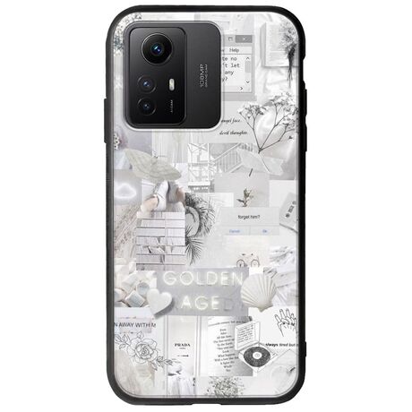 Aesthetic White Xiaomi Redmi Note 12S Groove TPU (Tempered Glass και TPU)