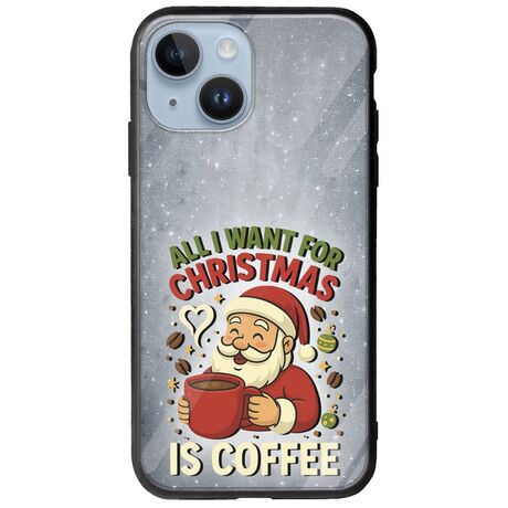 All I Want For Christmas Is - Coffee iPhone 15 Groove TPU (Tempered Glass και TPU)