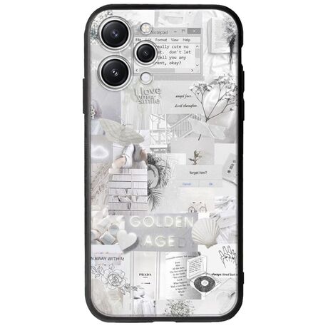 Aesthetic White Xiaomi Redmi 12 5G Groove TPU (Tempered Glass και TPU)