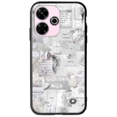 Aesthetic White Xiaomi Redmi 13 4G Groove TPU (Tempered Glass και TPU)