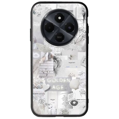 Aesthetic White Xiaomi Redmi 14C Groove TPU (Tempered Glass και TPU)