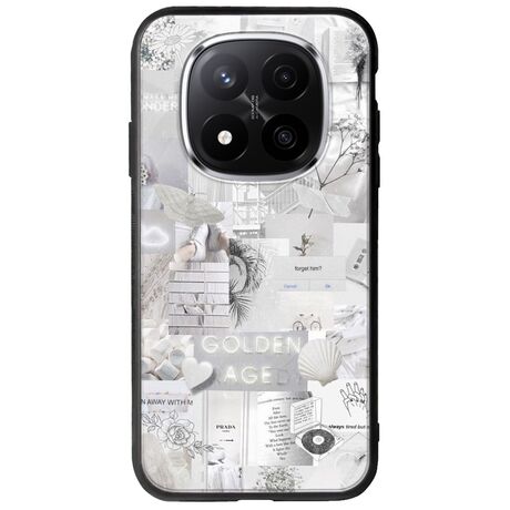 Aesthetic White Xiaomi Redmi Note 14 Pro 5G Groove TPU (Tempered Glass και TPU)
