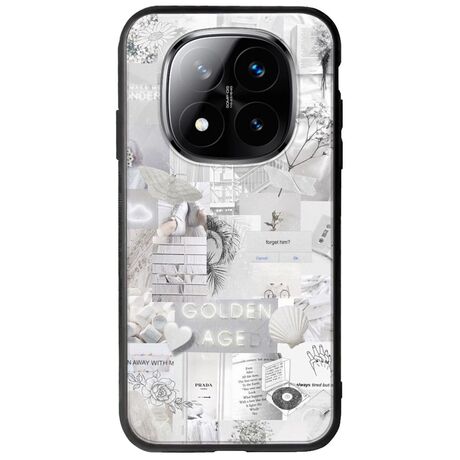 Aesthetic White Xiaomi Redmi Note 14 Pro+ 5G Groove TPU (Tempered Glass και TPU)