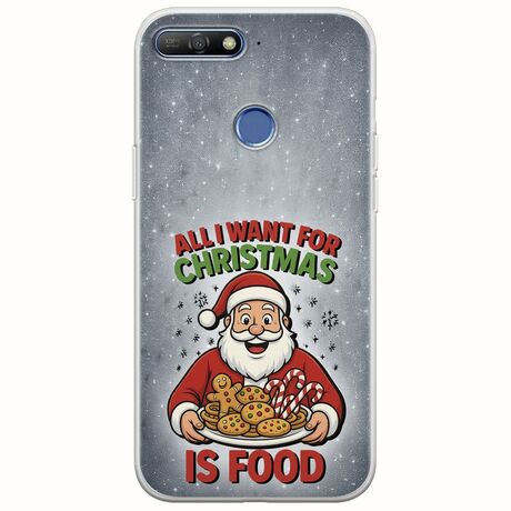 All I Want For Christmas Is - Food Huawei Y6 Prime 2018 Flexible TPU (Διάφανη Σιλικόνη)