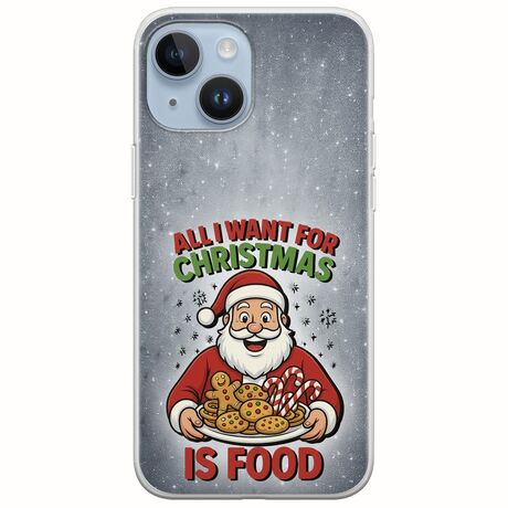 All I Want For Christmas Is - Food iPhone 15 Flexible TPU (Διάφανη Σιλικόνη)