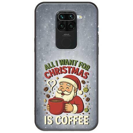 All I Want For Christmas Is - Coffee Xiaomi Redmi Note 9 Black TPU (Μαύρη Σιλικόνη)