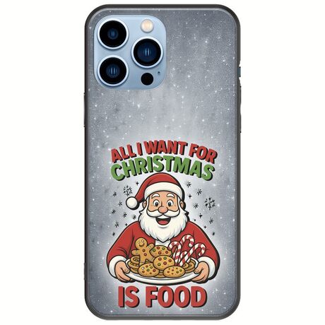 All I Want For Christmas Is - Food iPhone 14 Pro Max Black TPU (Μαύρη Σιλικόνη)