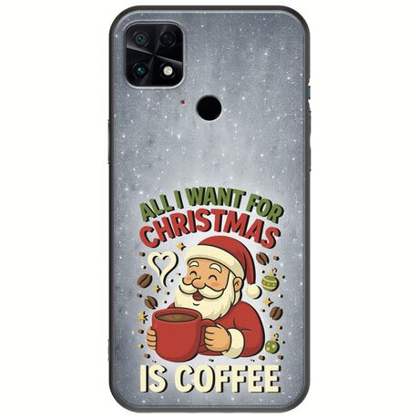 All I Want For Christmas Is - Coffee Xiaomi Poco C40 Black TPU (Μαύρη Σιλικόνη)