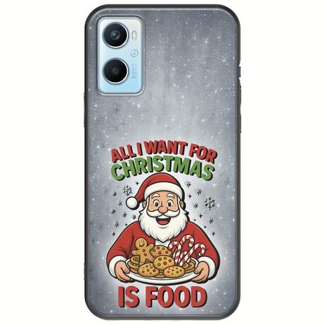All I Want For Christmas Is - Food Oppo A96 4G Black TPU (Μαύρη Σιλικόνη)