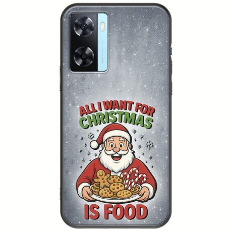 All I Want For Christmas Is - Food Oppo A77 5G Black TPU (Μαύρη Σιλικόνη)