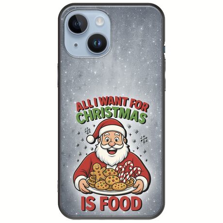 All I Want For Christmas Is - Food iPhone 15 Black TPU (Μαύρη Σιλικόνη)
