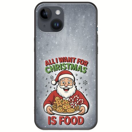 All I Want For Christmas Is - Food iPhone 15 Plus Black TPU (Μαύρη Σιλικόνη)
