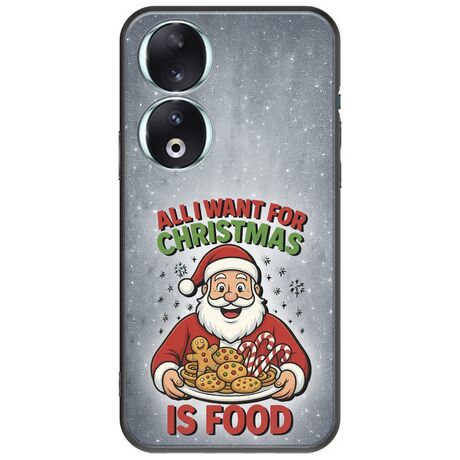 All I Want For Christmas Is - Food Honor 90 5G Black TPU (Μαύρη Σιλικόνη)