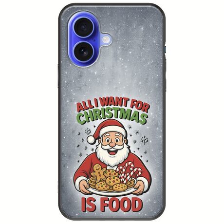 All I Want For Christmas Is - Food iPhone 16 Black TPU (Μαύρη Σιλικόνη)