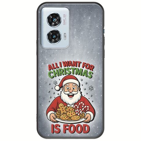 All I Want For Christmas Is - Food Motorola Edge 50 Fusion 5G Black TPU (Μαύρη Σιλικόνη)