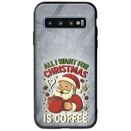 All I Want For Christmas Is - Coffee Samsung Galaxy S10 Plus Groove TPU (Tempered Glass και TPU)
