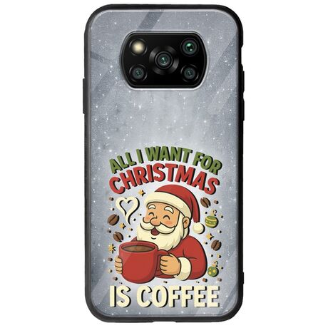All I Want For Christmas Is - Coffee Xiaomi Poco X3 NFC / X3 Pro Groove TPU (Tempered Glass και TPU)