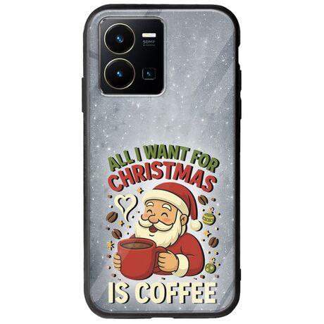All I Want For Christmas Is - Coffee Vivo Y35 Groove TPU (Tempered Glass και TPU)