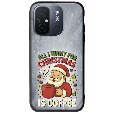All I Want For Christmas Is - Coffee Xiaomi Redmi 12C Groove TPU (Tempered Glass και TPU)