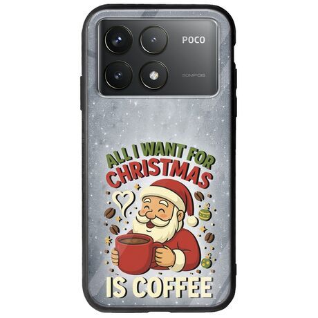 All I Want For Christmas Is - Coffee Xiaomi Poco F6 Pro 5G Groove TPU (Tempered Glass και TPU)