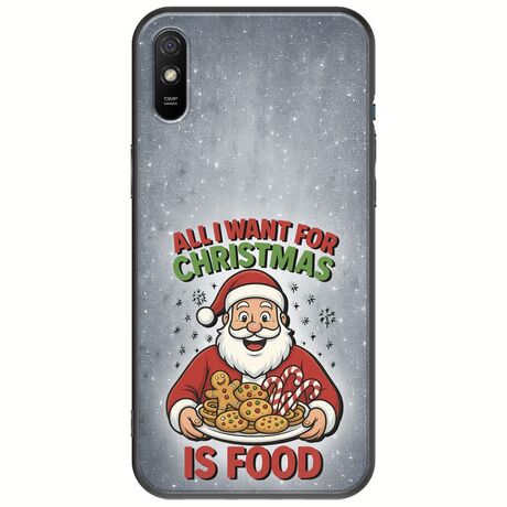 All I Want For Christmas Is - Food Xiaomi Redmi 9A Black TPU (Μαύρη Σιλικόνη)