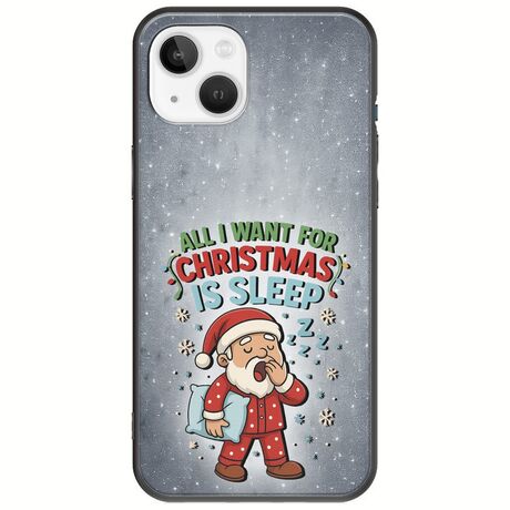 All I Want For Christmas Is - Sleep iPhone 14 Black TPU (Μαύρη Σιλικόνη)