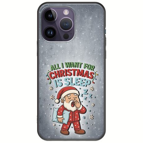 All I Want For Christmas Is - Sleep iPhone 15 Pro Black TPU (Μαύρη Σιλικόνη)