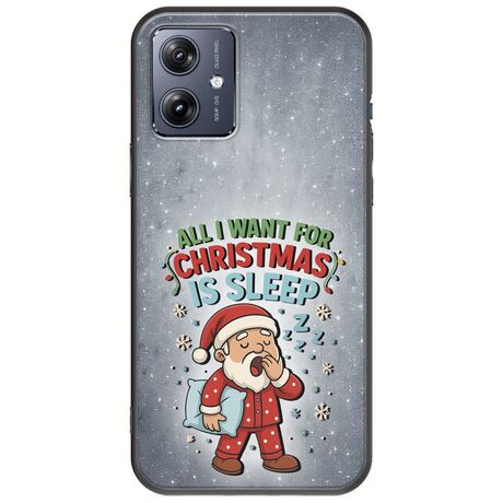 All I Want For Christmas Is - Sleep Motorola Moto G54 5G Black TPU (Μαύρη Σιλικόνη)